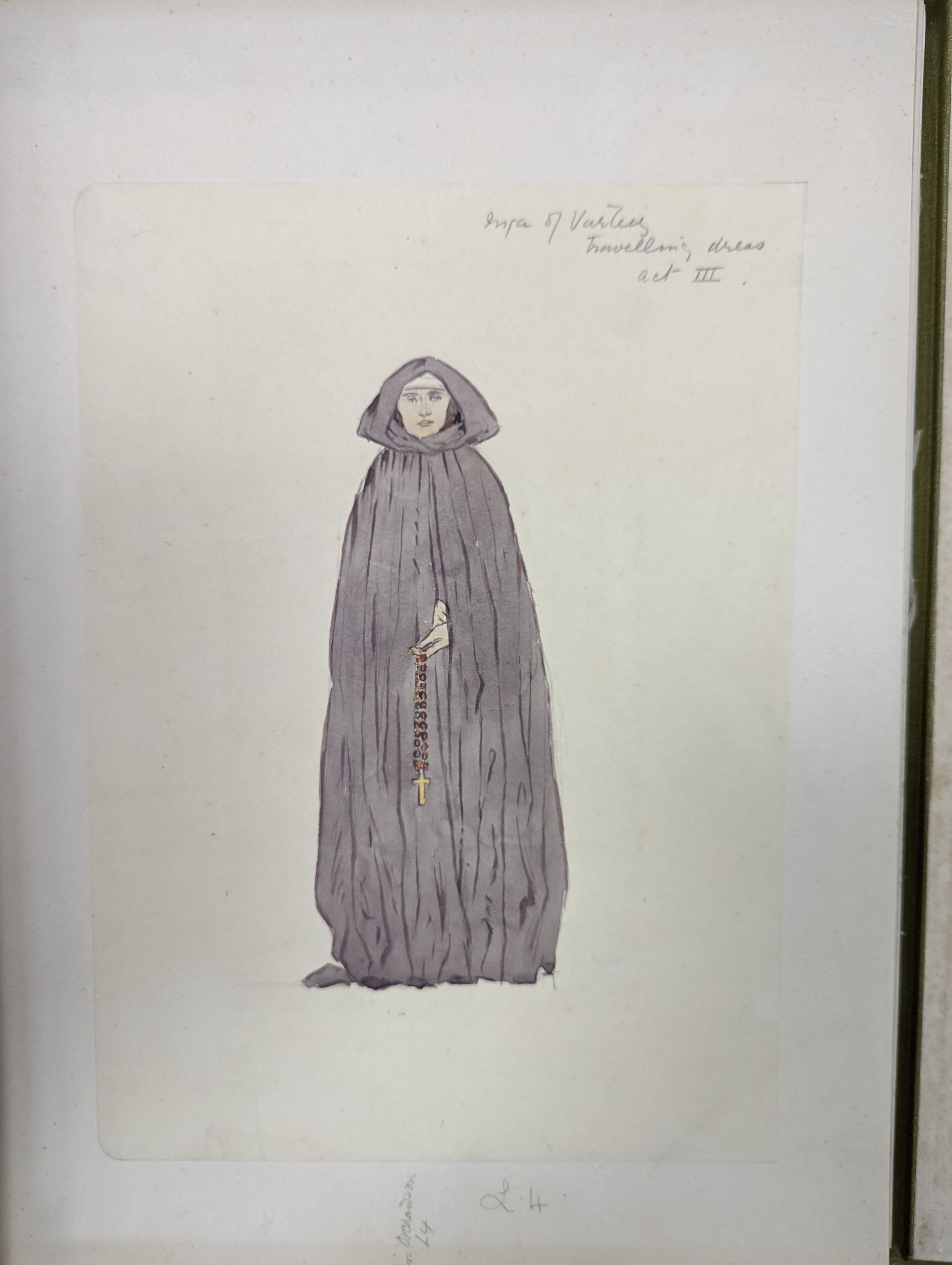 A folio of watercolour and pencil costume designs for Ibsens 'The Pretenders', 1915 at The New Theatre, Oxford', annotated, largest 28 x 20cm, sold with a copy of the original programme